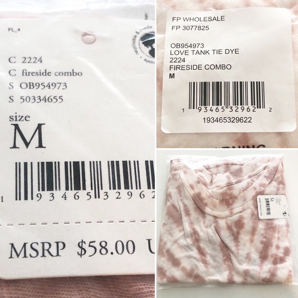NWT FREE PEOPLE Love Tank Tie Dye in Fireside Combo Size Medium - Picture 13 of 16